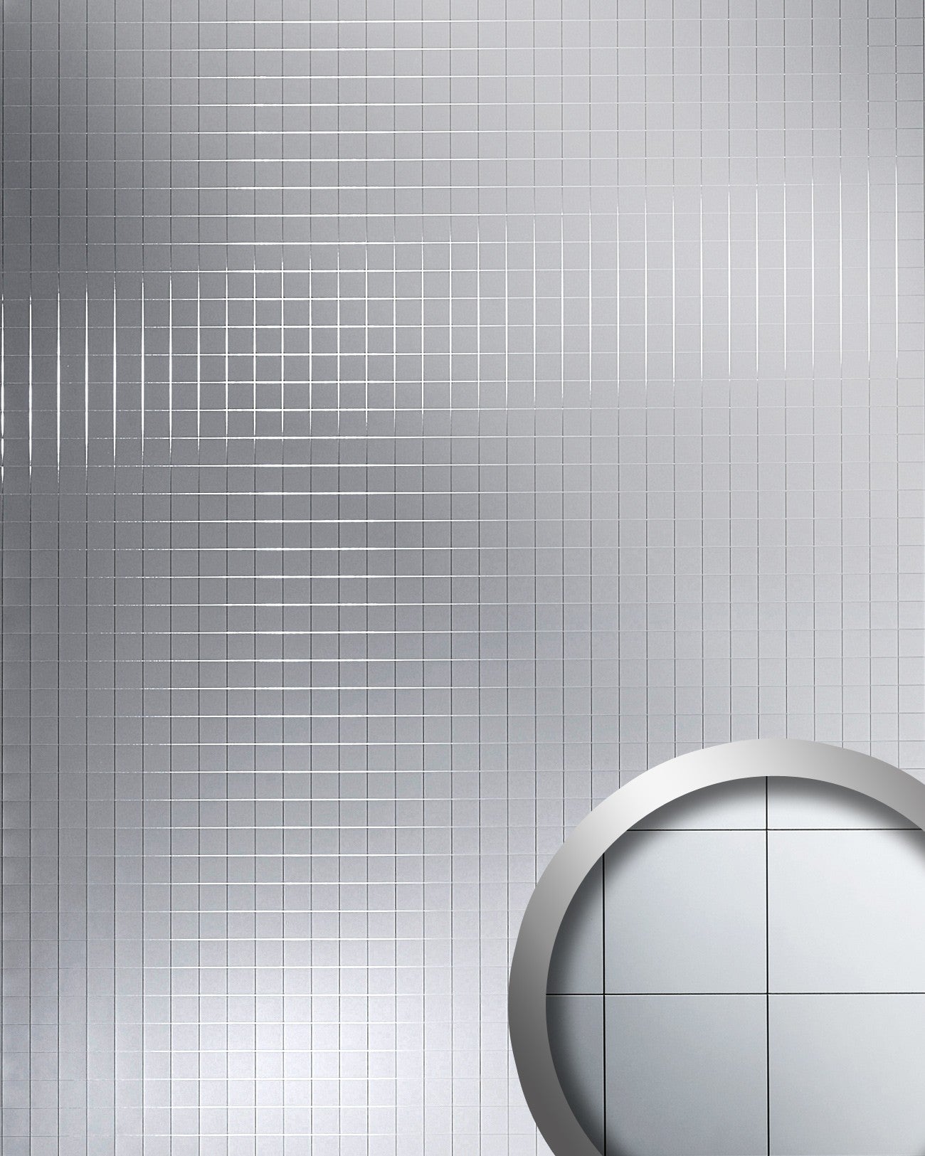 M-Style Wandverkleidung Selbstklebendes Wandpaneel WallFace 14279 Silbernes Spiegelmosaik 2,60 m2