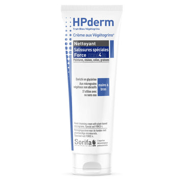 Sorifa - hpderm crème nettoyante aux végétogrins force 4 - mains et bras – salissures spéciales – graisse peinture encre mastic goudron colle mousse - sans savon – tube 125 ml. - Clicktofournisseur.com