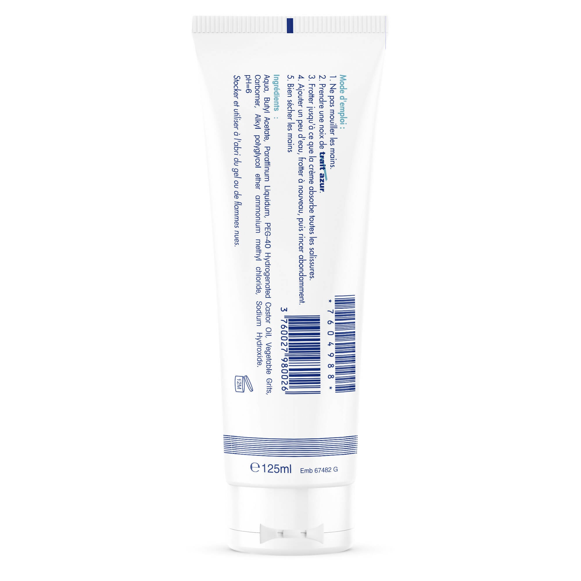 Sorifa - lot de 3 - hpderm crème nettoyante aux végétogrins force 5 – mains bras – salissures extrêmes – peinture encre mastic goudron bitume colle mousse résine - sans savon – tube 125 ml