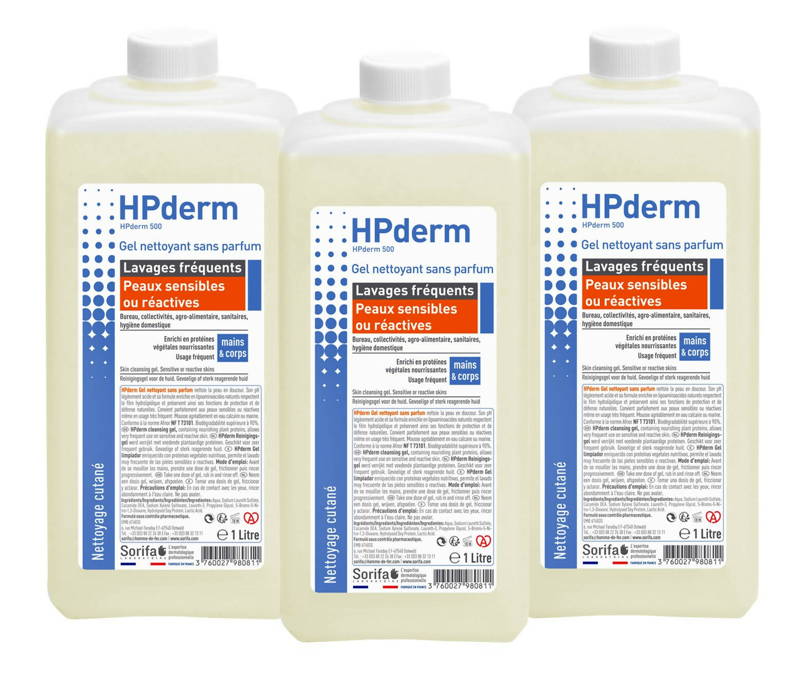 HCC001 - HPderm Peaux sensibles 1L x3