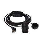 Câble de recharge portable voiture électrique type 2 vers prise domestique schuko monophasé 3 kw