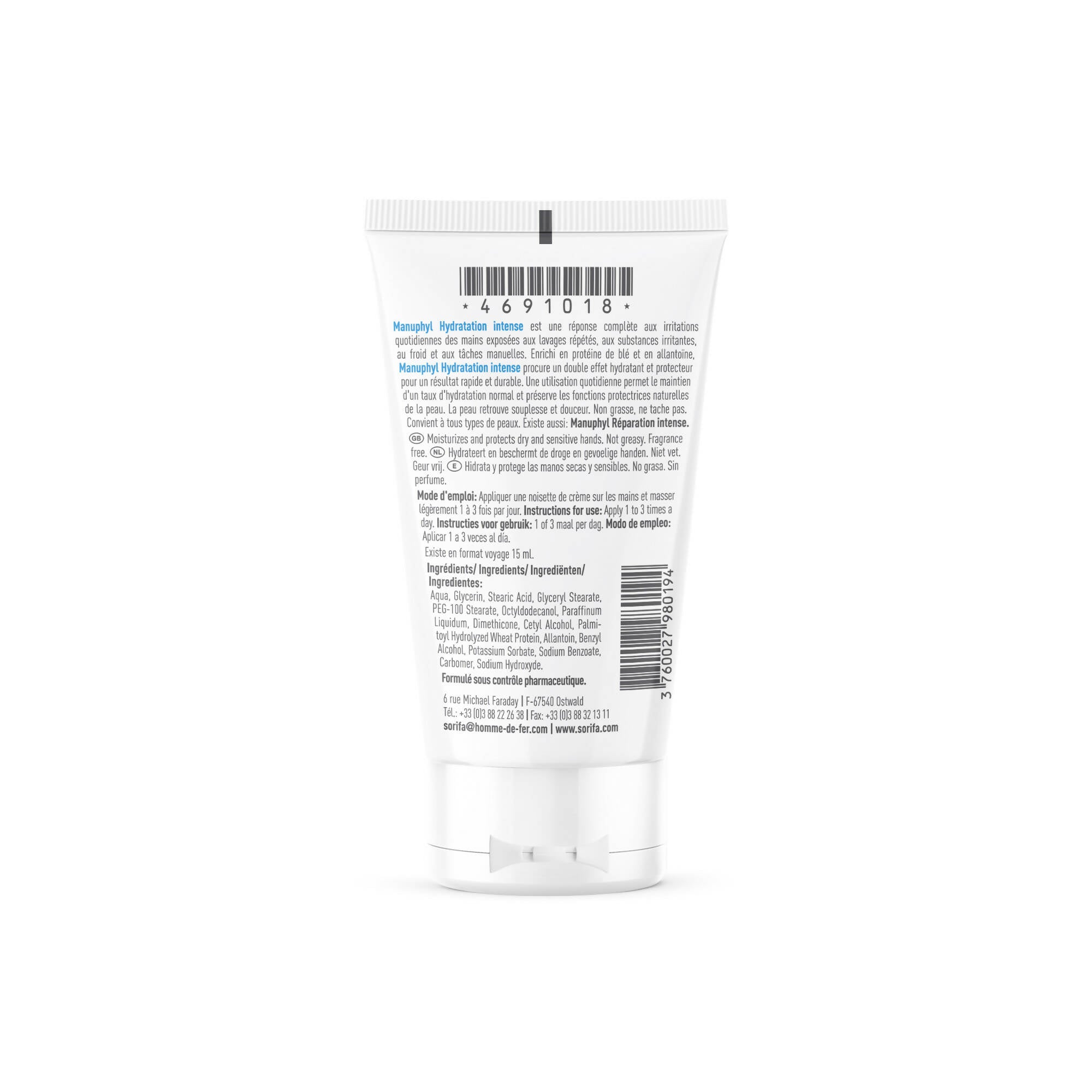 MAN050 - Manuphyl Hydratation intense 50 ml verso