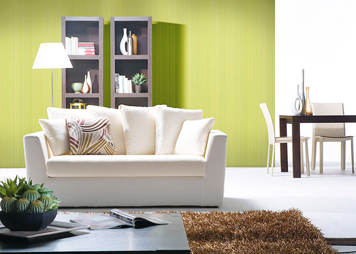 Single-color wallpaper EDEM 598-25 textured wallpaper matt stripes green green-yellow sulfur yellow 5.33 m2 - 0