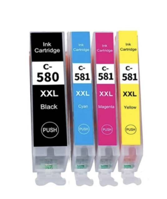 PGI-580XXL / CLI-581XXL Multipack of 4 Cartridges for Compatible Printers: Canon Pixma TS6150 TS6350 TS8350 TR8550 TS705 TR7550 TS6250 TS6351 TS8351 TS6151 TS9550 