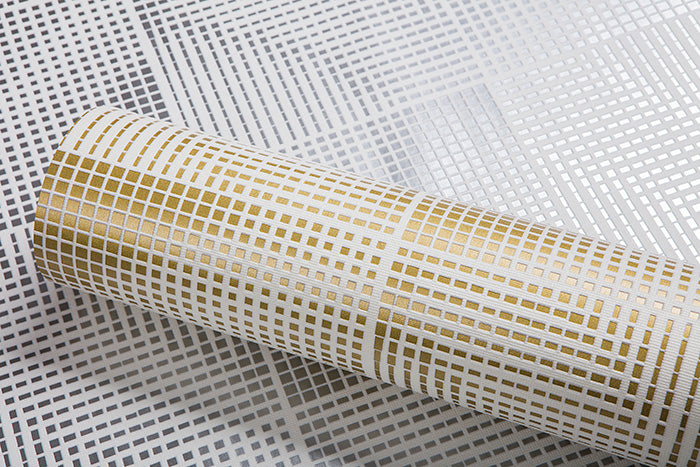 Retro-Tapete EDEM 85071BR31 leicht strukturierte Tapete mit abstraktem Design und metallischen Akzenten Weißgoldbronze 5,33 m2 - 0