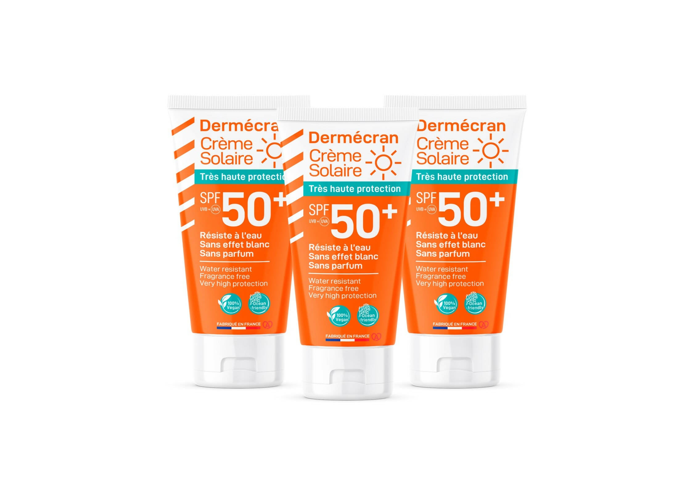 CSO050 - Dermécran Crème solaire SPF 50+ Tube 50 ml x3