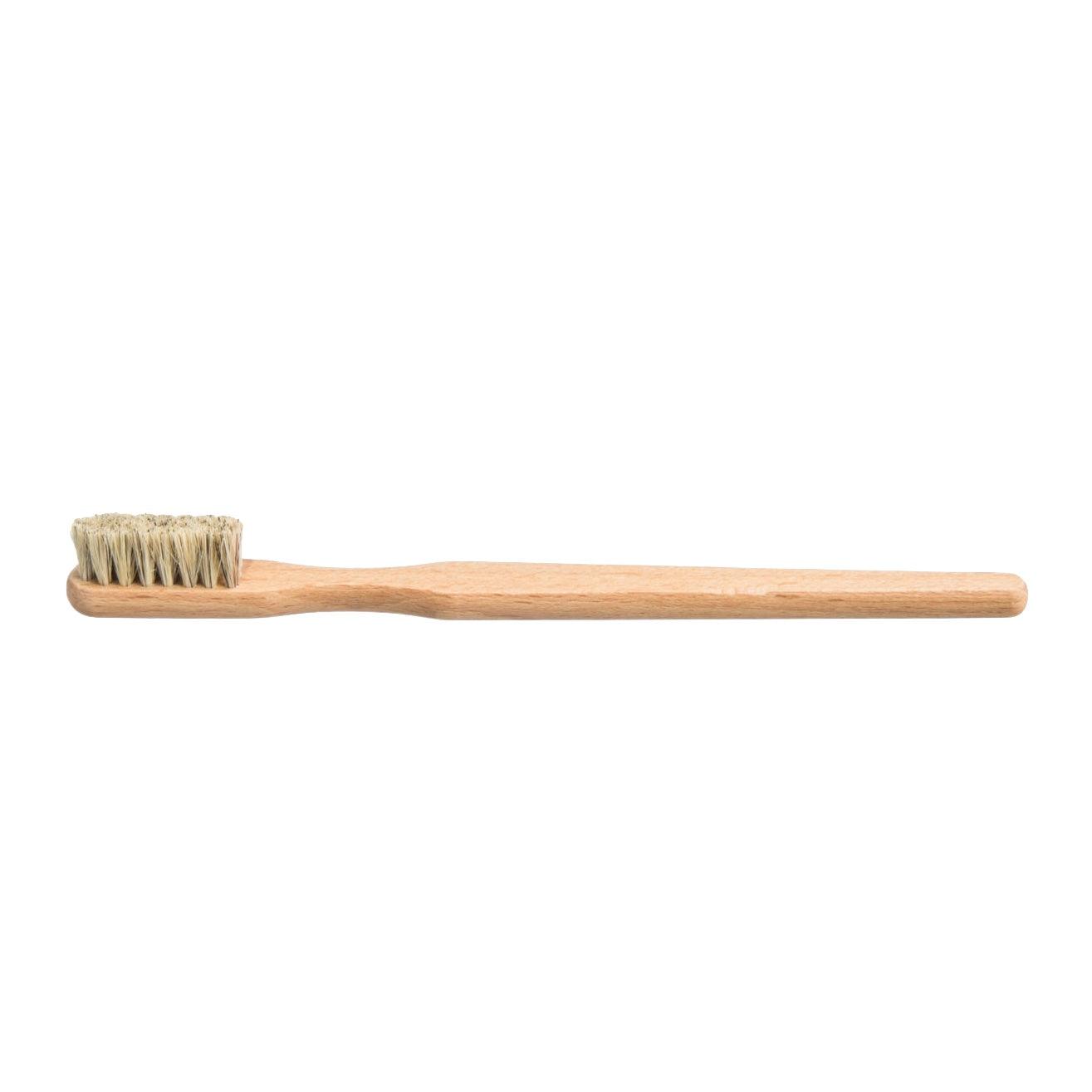 Toothbrush 100% natural bristles and beech wood handle - 0