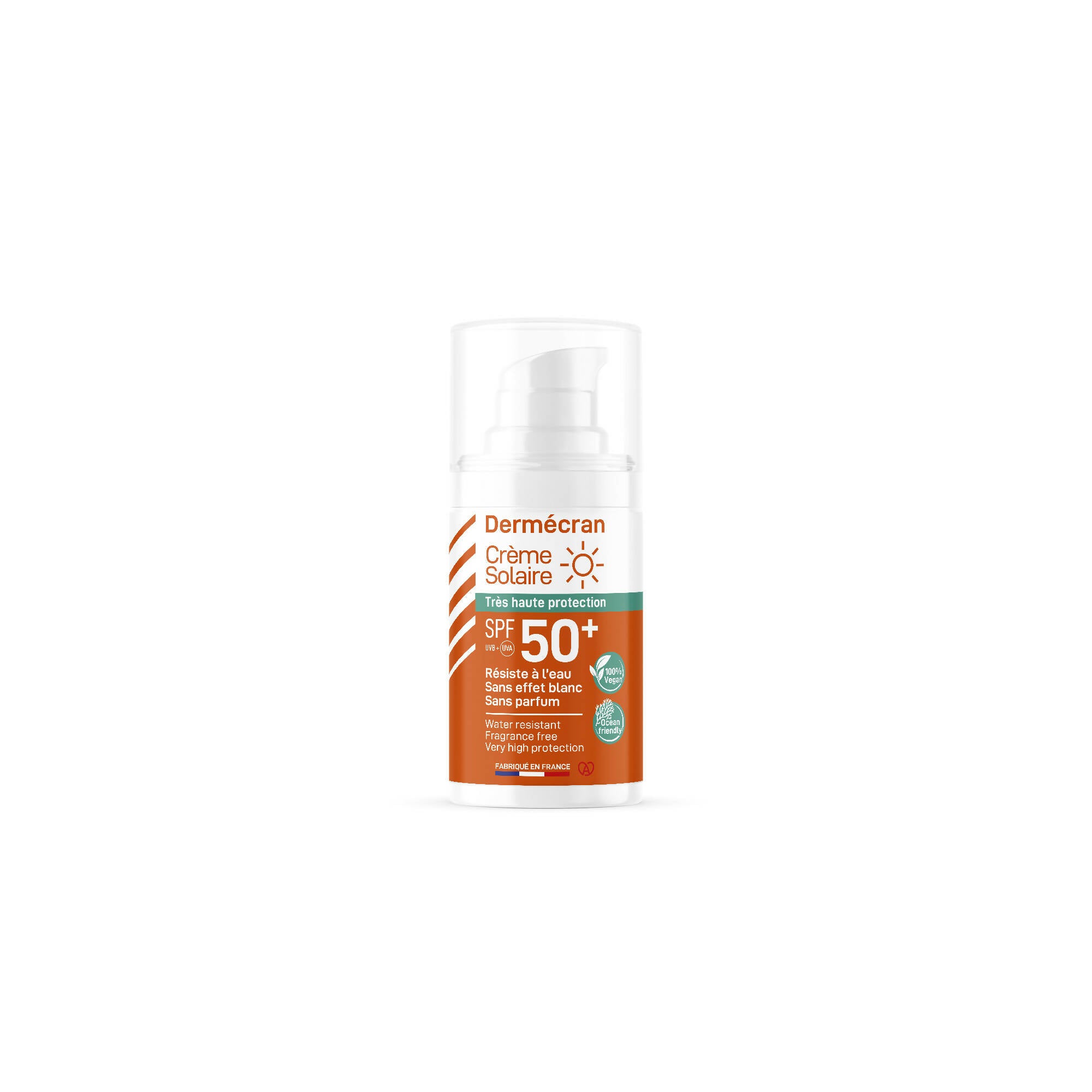 SORIFA - Carton complet de 18 - Dermécran - Crème solaire SPF50+ - Visage et corps - Formule Vegan & Ocean Friendly - Résiste à l'eau - Pour toute la famille dès 3 ans - Fabriquée en France - Format pocket 15 ml