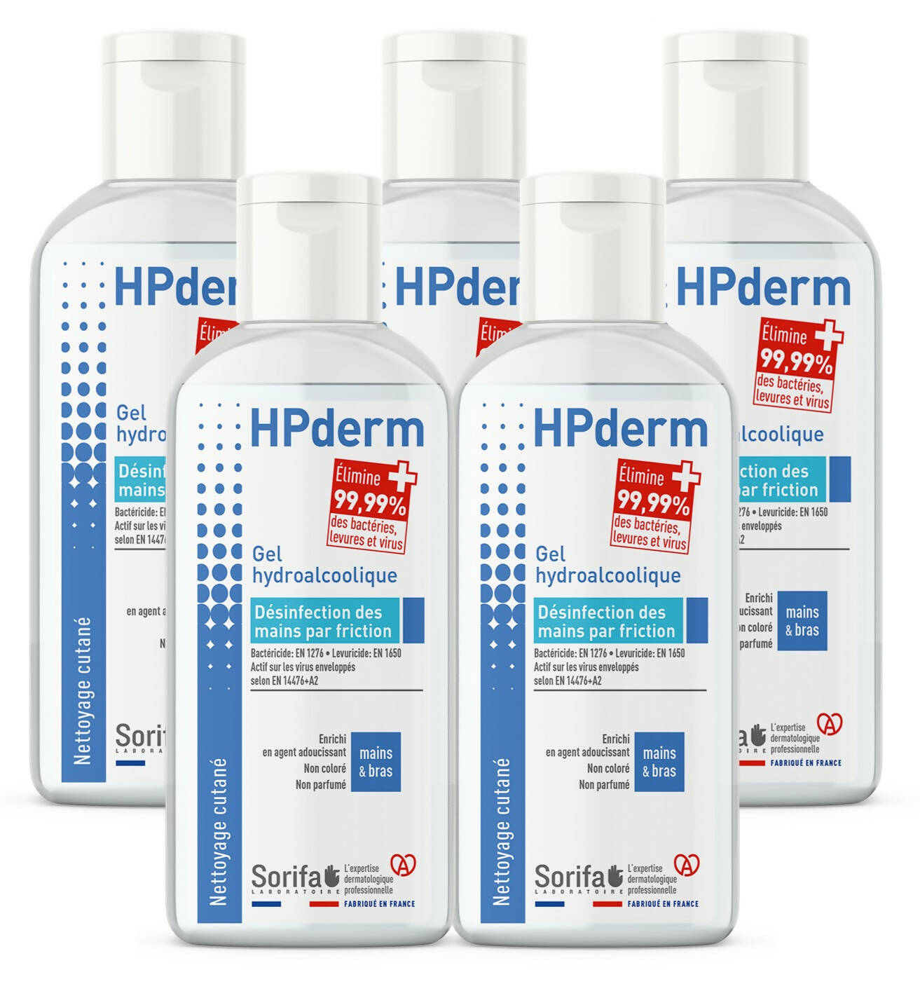 GHA100 - HPderm Gel Hydroalcoolique 100ml x5