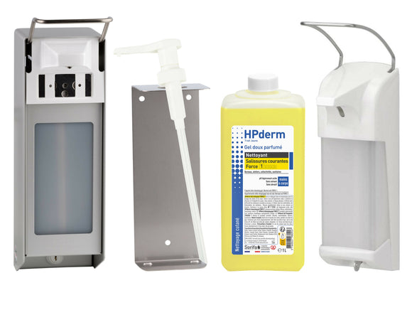 Sorifa - lot de 3 - hpderm gel nettoyant doux parfumé – force 1 - mains et corps – salissures courantes - bureaux ateliers collectivités sanitaires – parfum citron -sans savon - flacon 1l