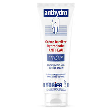 Sorifa - anthydro - crème barrière - protection anti-eau – anti-frottement - mains visage et corps – haute tolérance - sans parfum -tube 125 ml - Clicktofournisseur.com