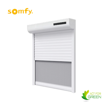 Volet rénovation somfy solaire avec moustiquaire