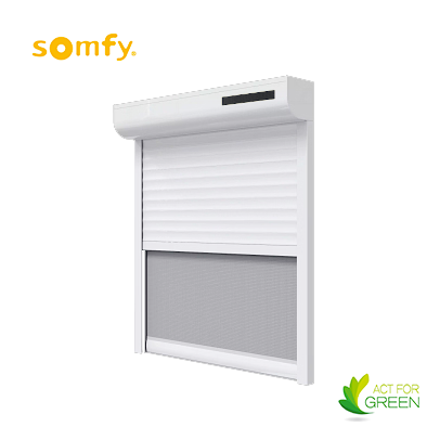 Somfy solar renovation shutter with mosquito net