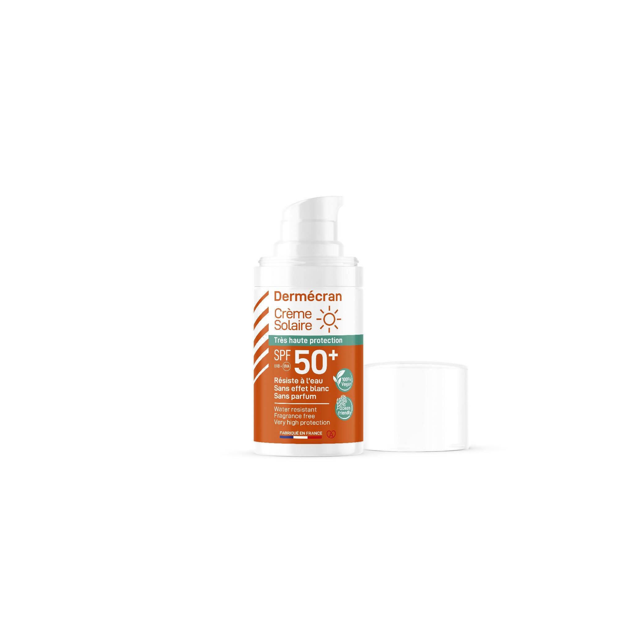 CSO015 - Dermécran Crème solaire SPF 50+ Flacon 15 ml ouvert