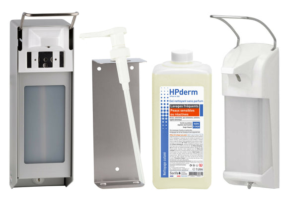 Sorifa - carton complet de 12 - hpderm gel nettoyant sans parfum - lavages fréquents – peaux sensibles ou réactives - mains et corps - aux protéines de soja protectrices - ph neutre sans savon - flacon 1l