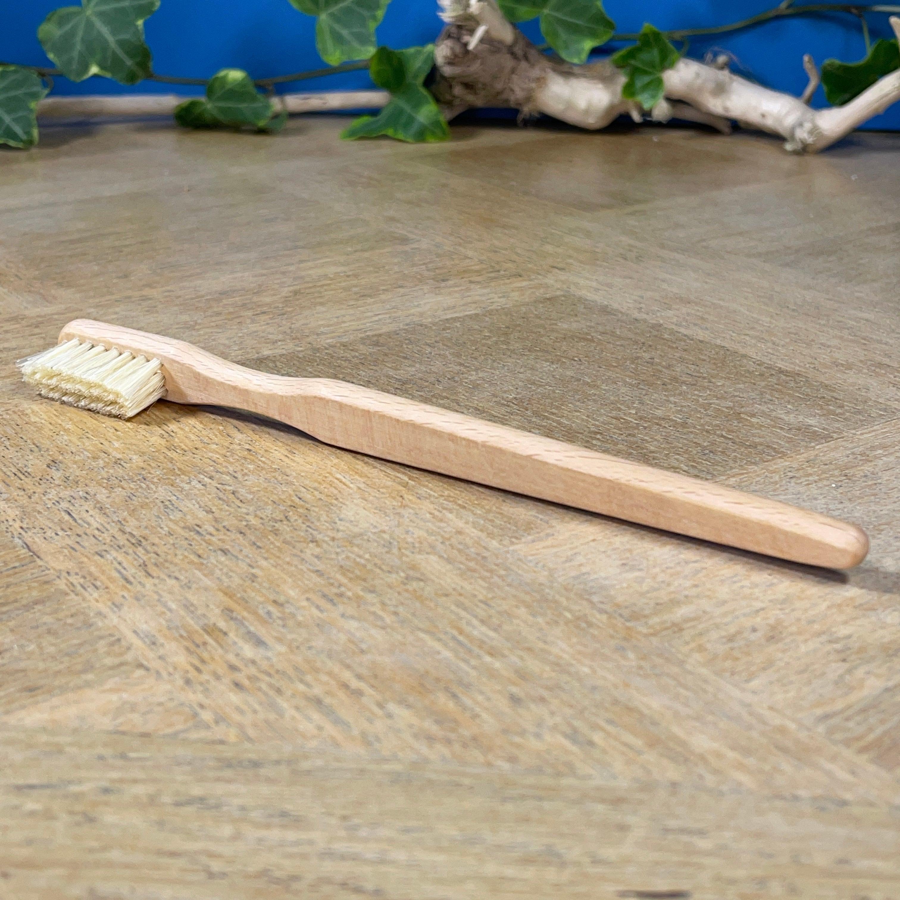 Toothbrush 100% natural bristles and beech wood handle