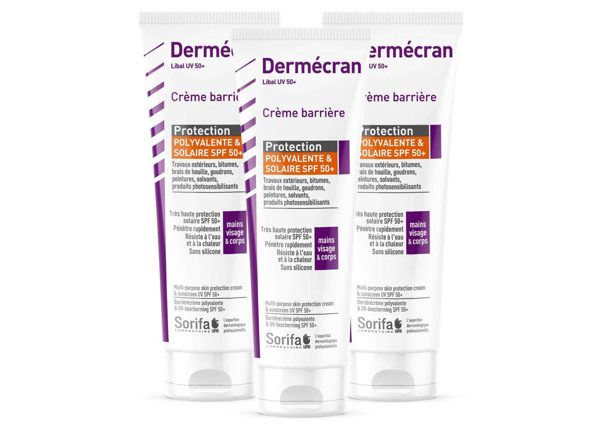 LIS001 - Dermécran POLYVALENTE & SPF50+ 125 ml x3