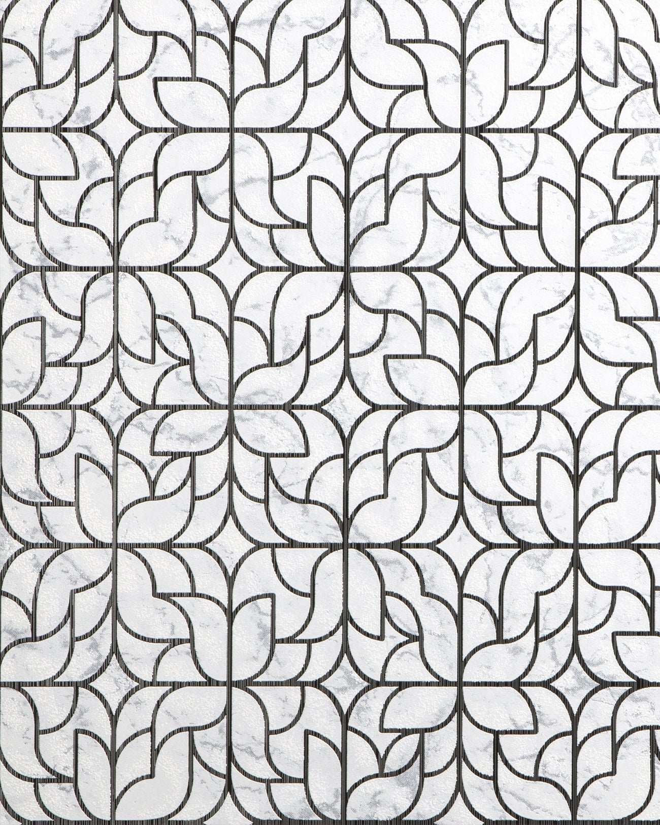 Graphic pattern wallpaper EDEM 85074BR30 lightly textured designer wallpaper glossy white light gray black silver 5.33 m2