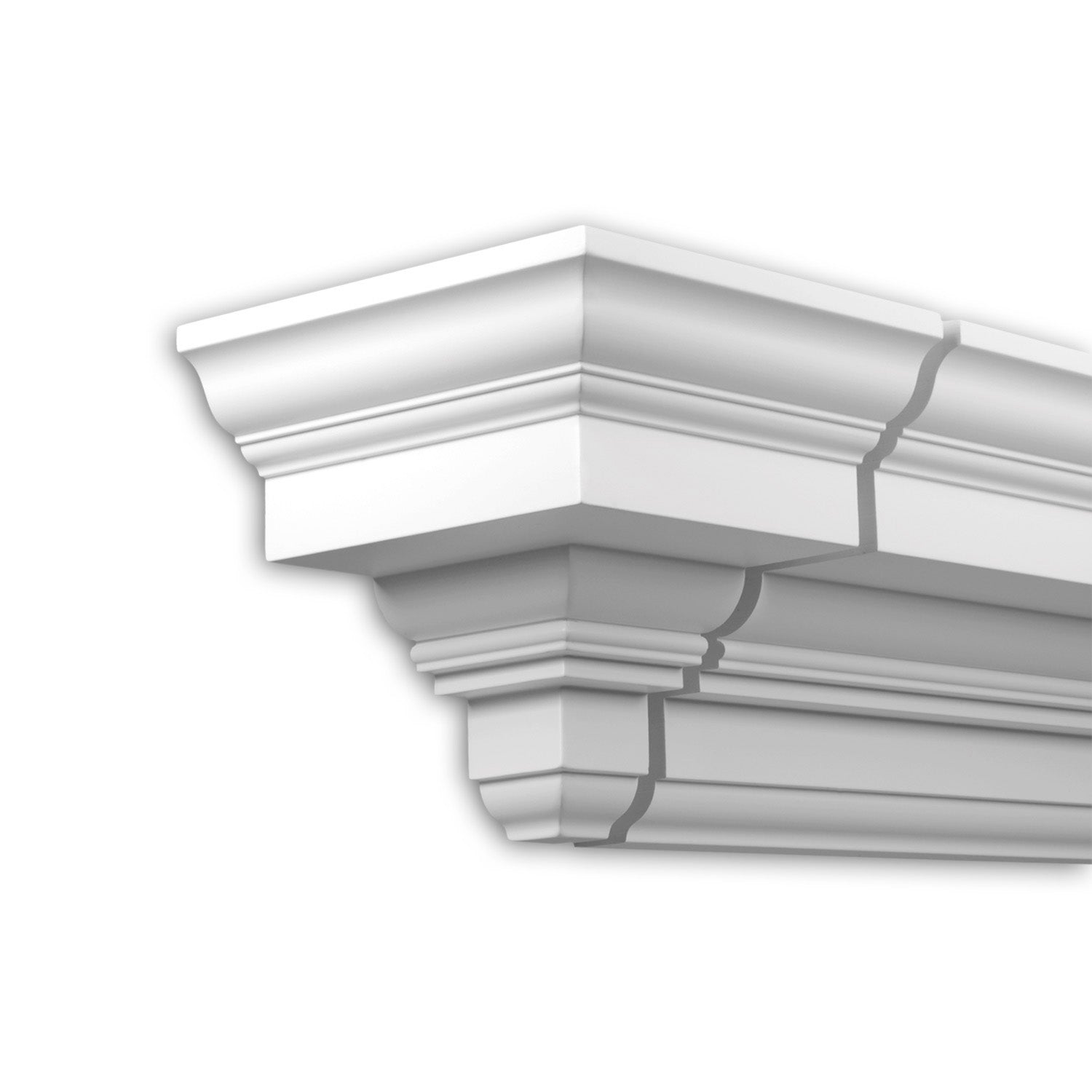 Élément d'aboutement profhome 401231 moulure exterieure élement décorative élément de façade style néo-classicisme blanc