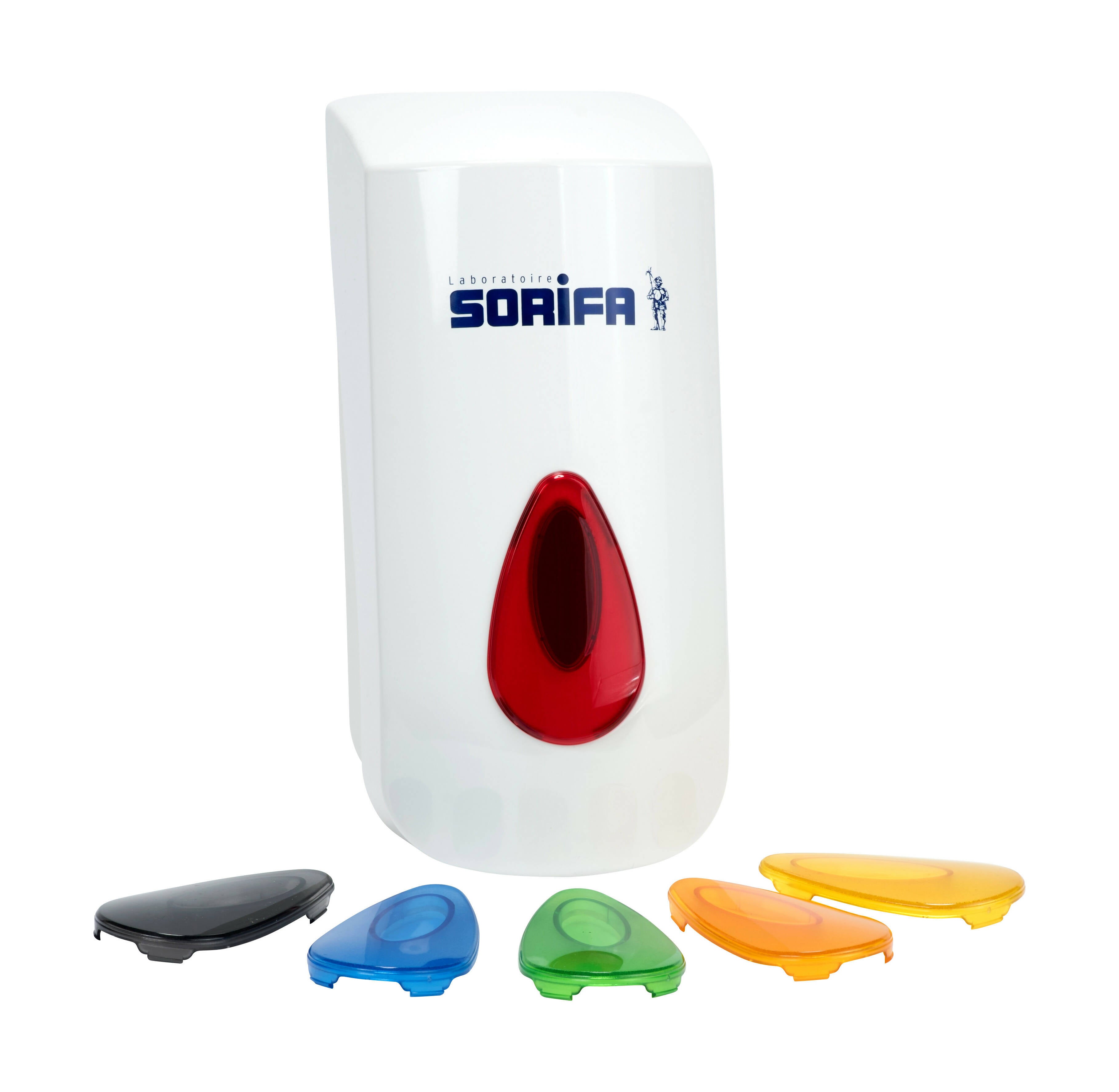 Sorifa - distributeur mural métallique robuste ergonomique verrouillable pour flacon 1l de marque sorifa - pour gels et savons liquides. - Clicktofournisseur.com
