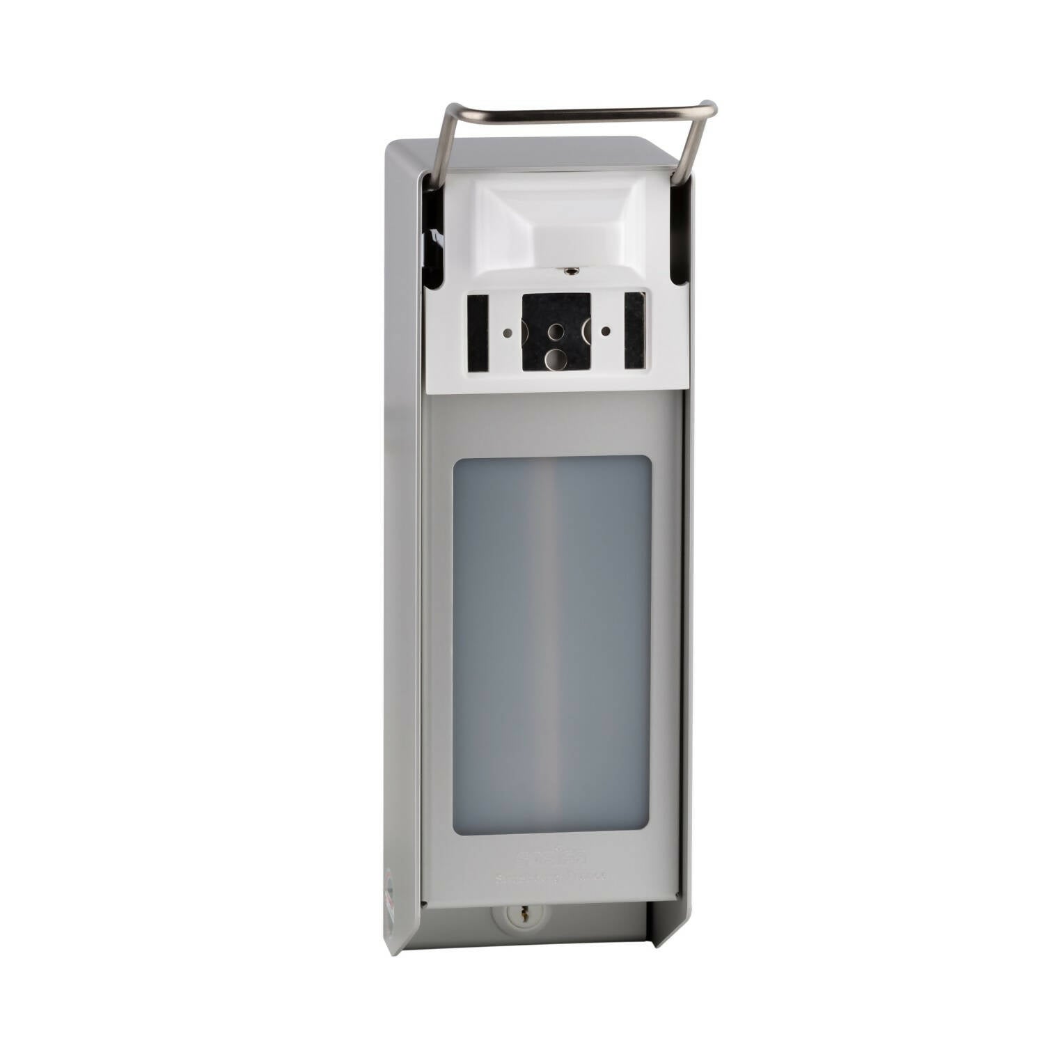 SORIFA - Robust, ergonomic, lockable metal wall dispenser for 1L SORIFA brand bottle - For gels and liquid soaps.
