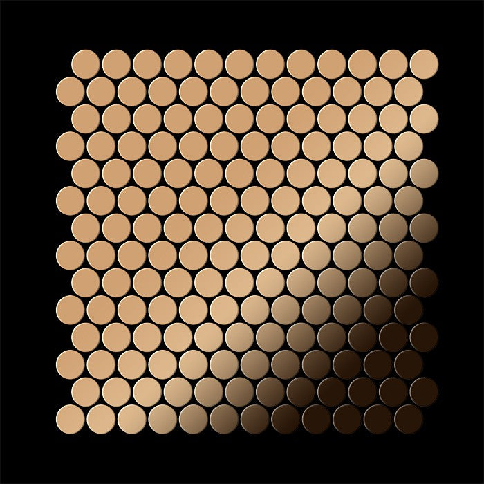 Solid metal mosaic Tiles Titanium mirror Amber copper Size 1.6mm ALLOY Penny-Ti-AM 0.92 m2 - 0