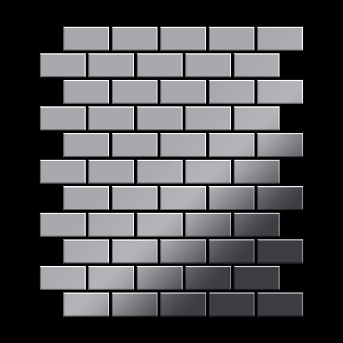 Solid metal mosaic tile Stainless steel gray mirror Thickness 1.6mm ALLOY House-SSM 0.98 m2 - 0