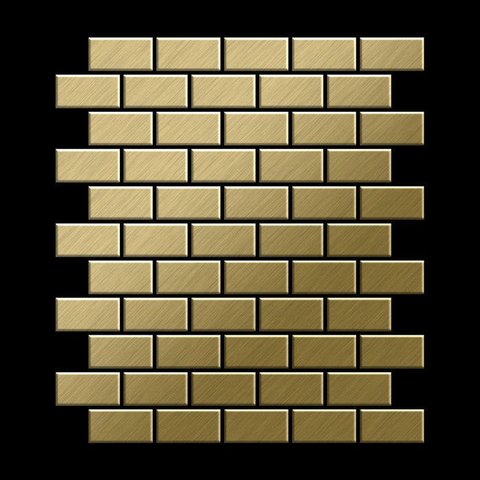 Solid metal mosaic tile Brushed titanium Gold gold Size 1.6mm ALLOY House-Ti-GB 0.98 m2 - 0