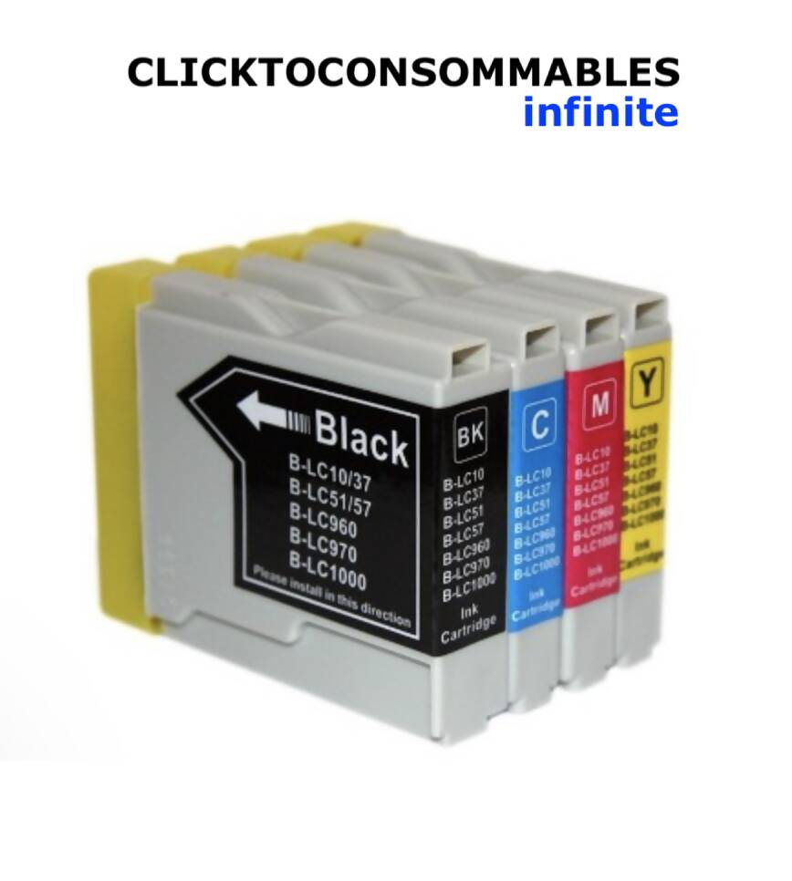 LC1000XL / LC970XL Multipack of 4 Cartridges for Compatible Printers: DCP-130 C DCP-330 C DCP-330 CN DCP-330 Series DCP-350 C DCP-350 CJ DCP-350 Series DCP-353 C DCP-357 C DCP-520 Series DCP-525 C DCP-525 CJ DCP-530 CJ DCP-530 Series DCP-535 C DCP-5  - 0