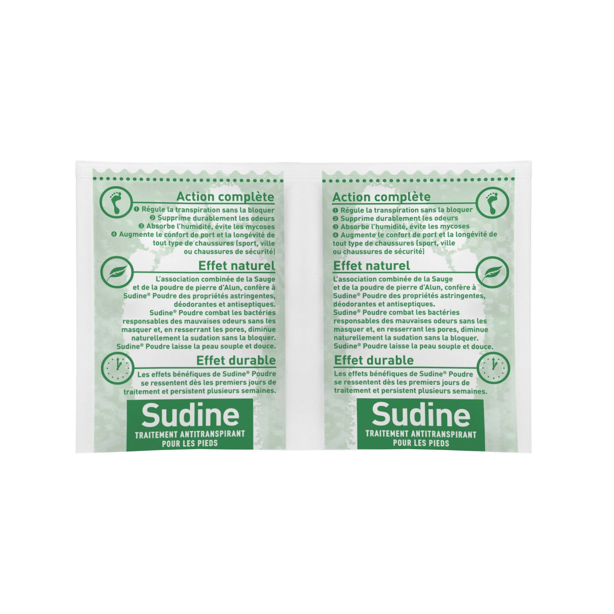 Sorifa - carton complet de 80 - sudine poudre traitement anti-transpirant - pied - régule la transpiration - absorbe - prévient les mycoses - sans sels d’aluminium - fabriqué en france - boite 6 sachets-doubles