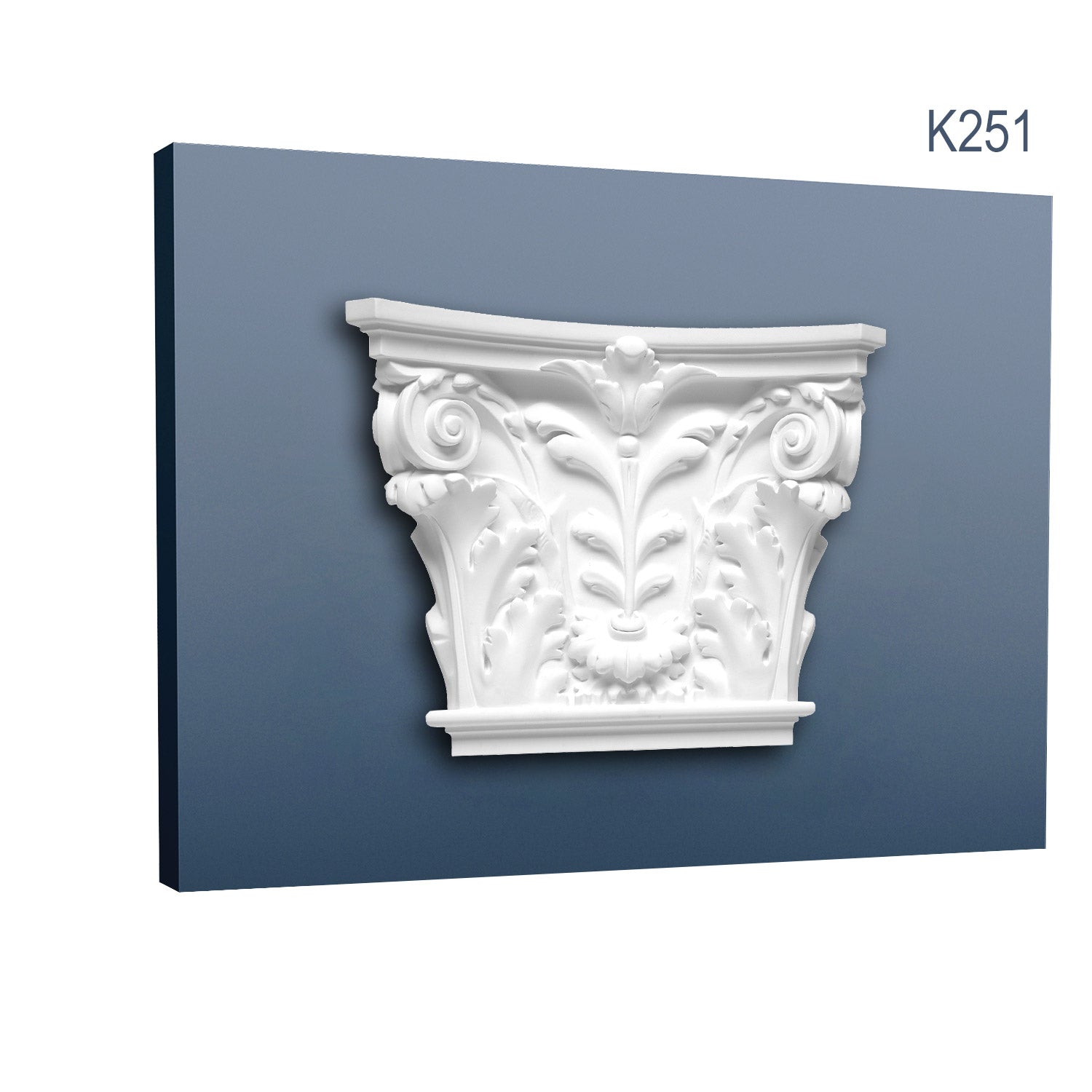 Pilastre Chapiteau Elément décoratif de stuc Orac Decor K251 LUXXUS Motif feuille d'acanthe en mousse solide