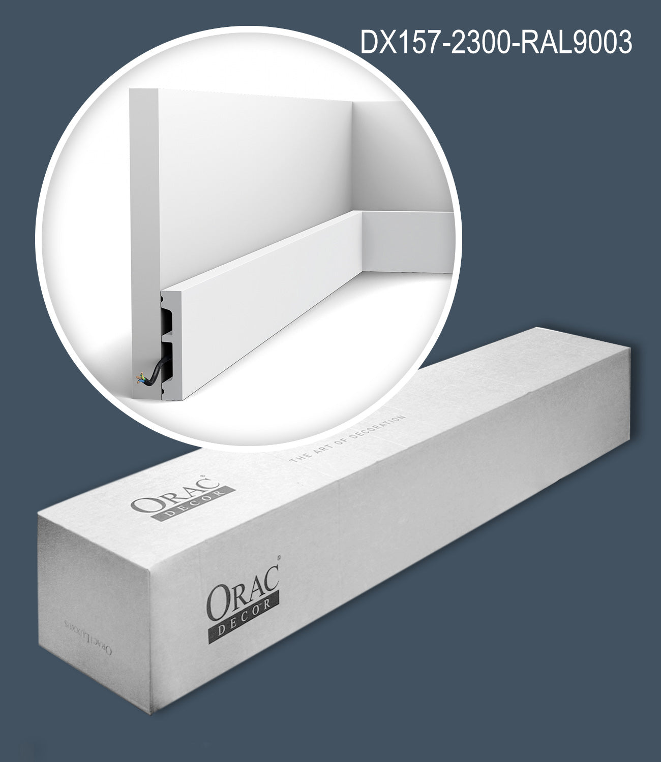 Orac Decor DX157-2300-RAL9003-box AXXENT SQUARE 1 carton 27 pièces Encadrement de porte | 62,1 m-1
