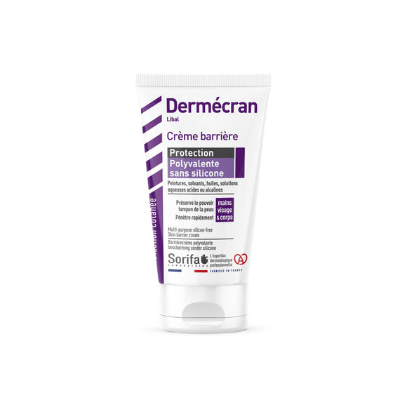 Sorifa - dermécran – crème barrière - protection polyvalente sans silicone – peintures solvants huiles solutions aqueuses – mains visage et corps – sans parfum – tube 50 ml. - Clicktofournisseur.com