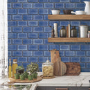 Papier peint à motifs graphiques profhome ba220107-di papier peint intissé gaufré à chaud gaufré avec un dessin graphique brillant bleu blanc 533 m2