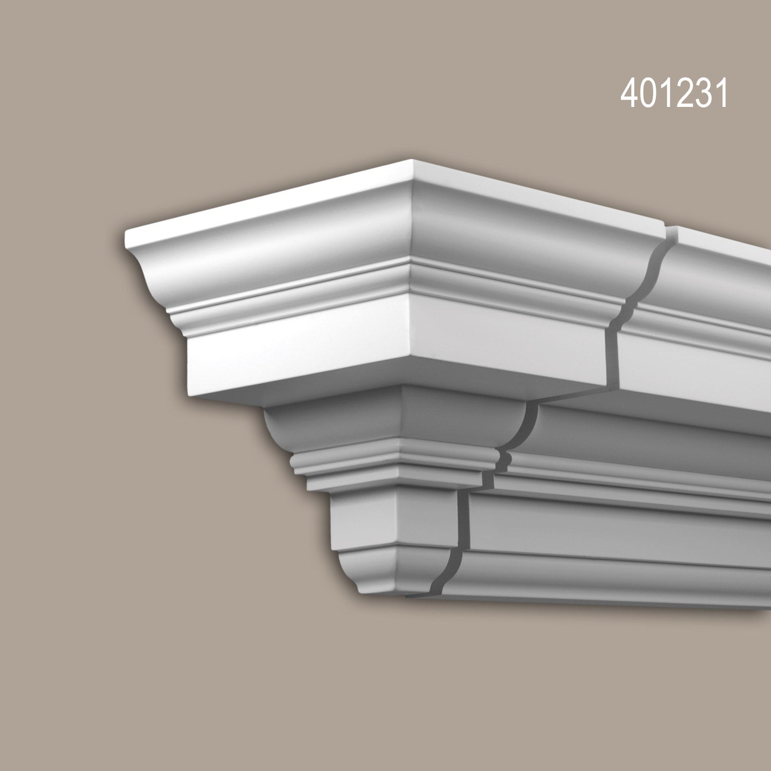 Élément d'aboutement profhome 401231 moulure exterieure élement décorative élément de façade style néo-classicisme blanc