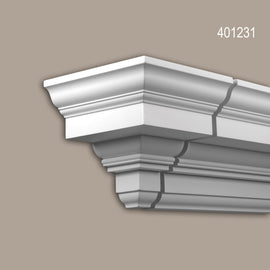 Élément d'aboutement profhome 401231 moulure exterieure élement décorative élément de façade style néo-classicisme blanc