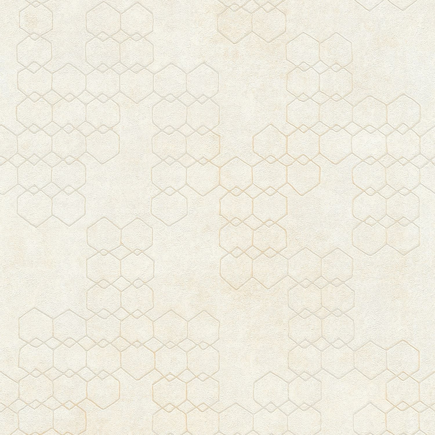 Papier peint à motifs graphiques Profhome 374241-GU papier peint intissé légèrement texturé design brillant crème gris blanc 5,33 m2