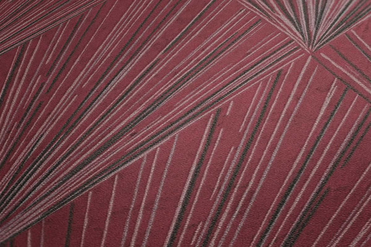 Papier peint à motifs graphiques Profhome 378642-GU papier peint intissé légèrement texturé avec un dessin graphique mat rouge noir gris 5,33 m2