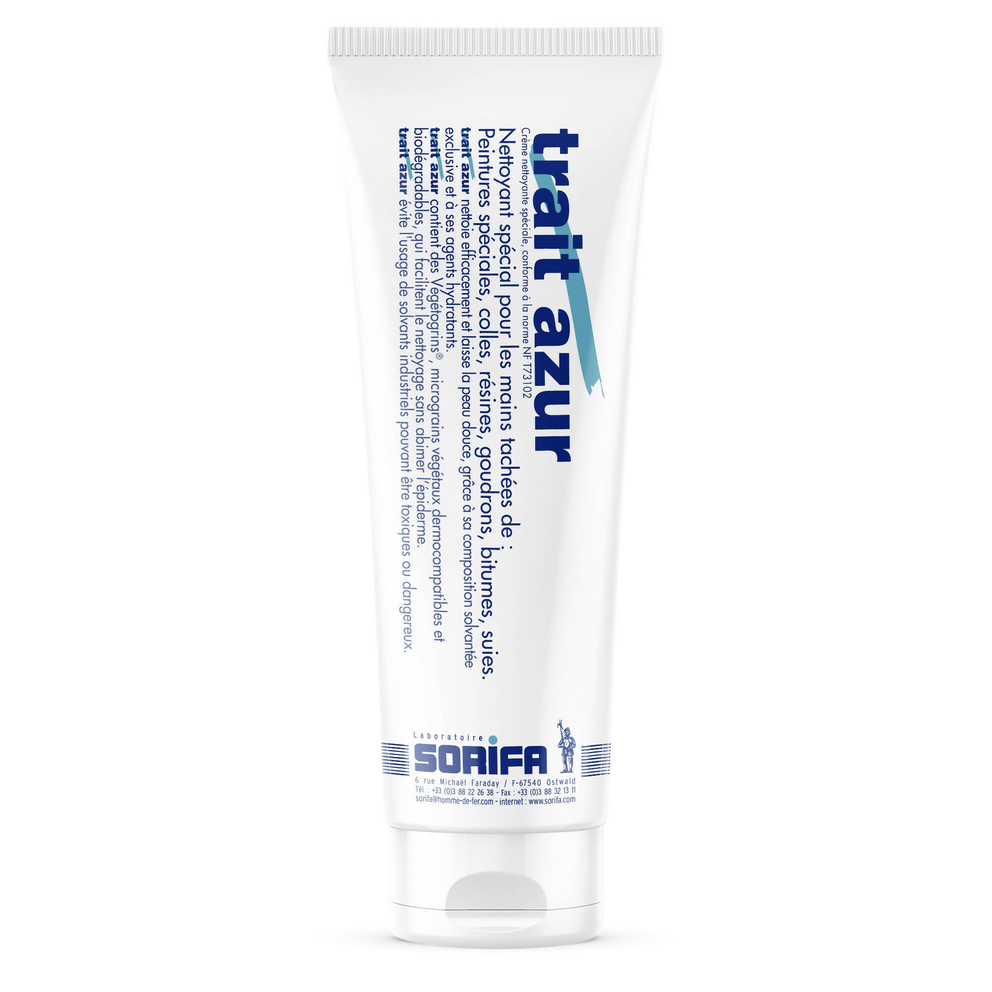 SORIFA - HPderm Crème nettoyante aux Végétogrins Force 5 – Mains, bras – Salissures extrêmes – Peinture, encre, mastic, goudron, bitume, colle, mousse, résine - Sans savon – Tube 125 ml