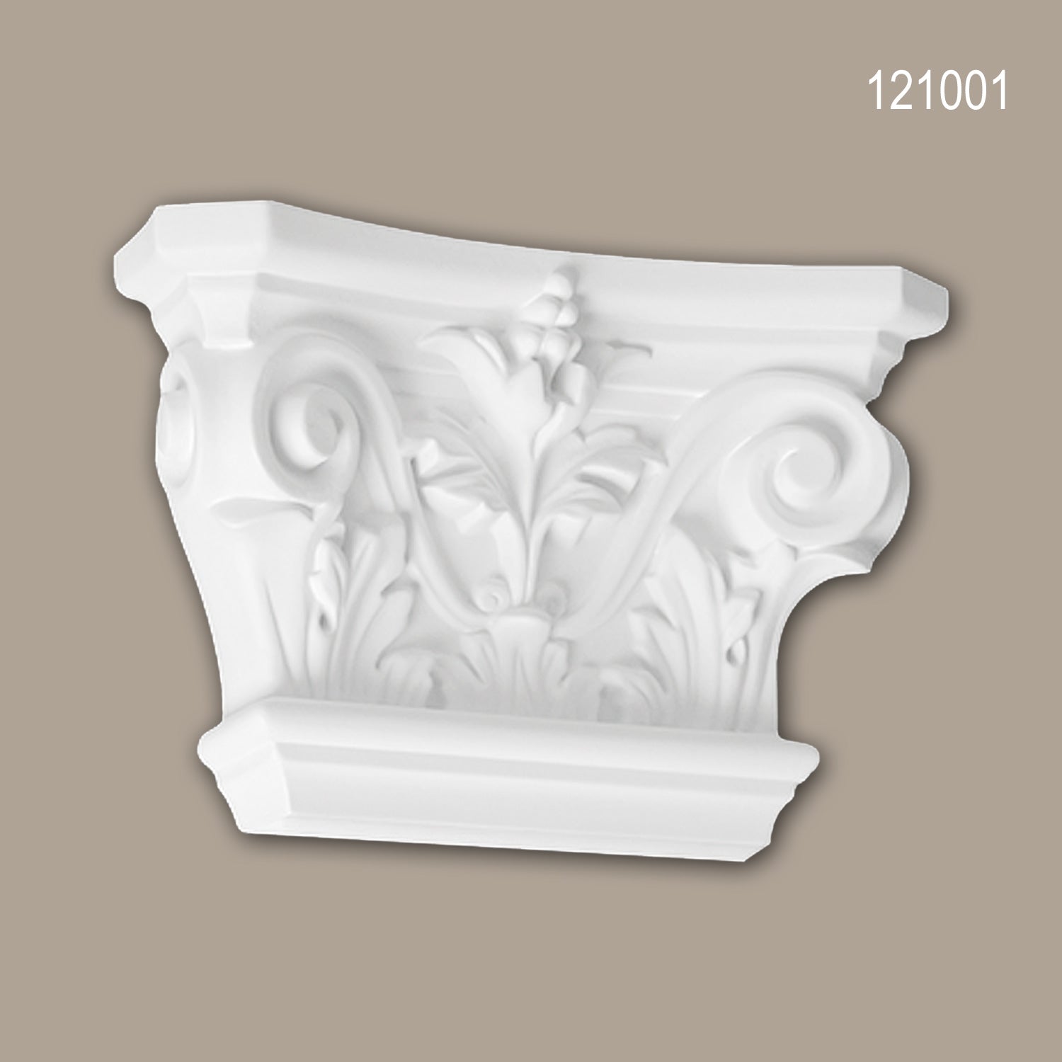 Chapiteau de pilastre 121001 Profhome Élement décorative style corinthien blanc