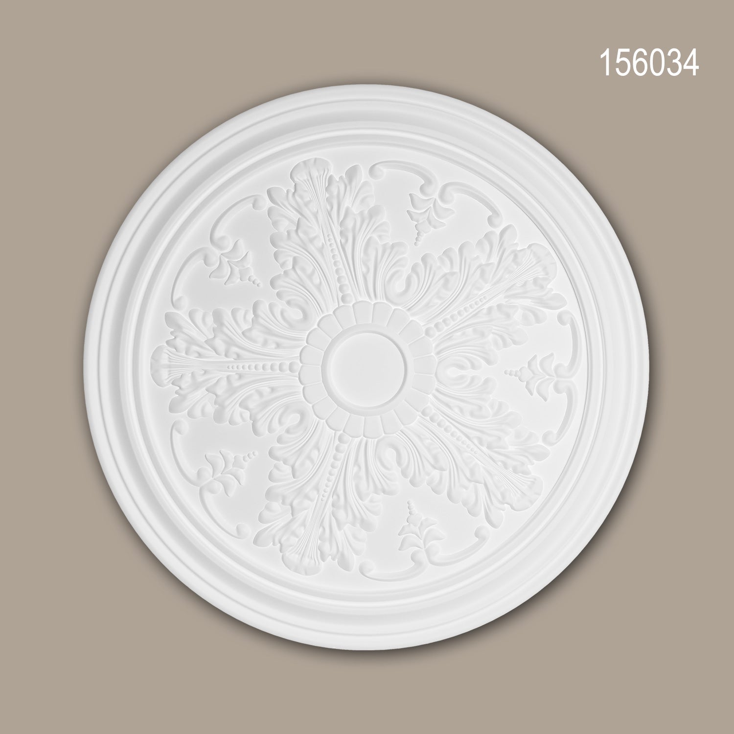 Rosace 156034 Profhome Élement décorative Élement pour plafond style Néo-Classicisme blanc Ø 51,2 cm