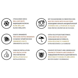 Élément d'aboutement profhome 401231 moulure exterieure élement décorative élément de façade style néo-classicisme blanc