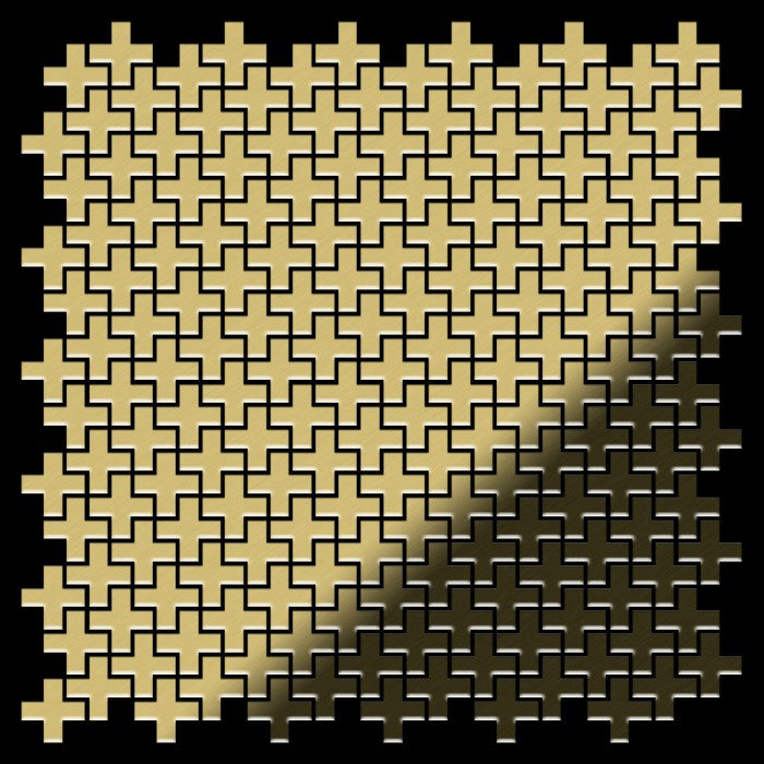 Solid metal mosaic tile Golden laminated brass Size 1.6mm ALLOY Swiss CroS-S-BM 0.88 m2 - 0