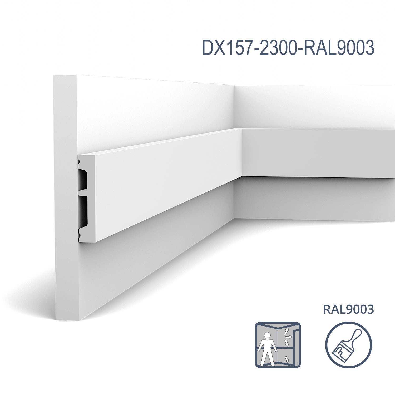 Orac Decor DX157-2300-RAL9003-box AXXENT SQUARE 1 carton 27 pièces Encadrement de porte | 62,1 m