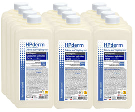 Sorifa - carton complet de 12 - hpderm crème nettoyante aux végétogrins force 4 - mains et bras – salissures spéciales – graisse peinture encre mastic goudron colle mousse - sans savon – flacon 1l.