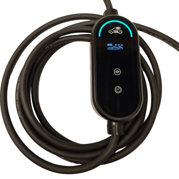 Type 2 portable electric car charging cable to 3 kW single-phase domestic socket (Schuko)