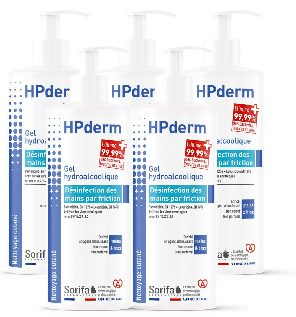 GHA500 - HPderm Gel Hydroalcoolique 500ml x5