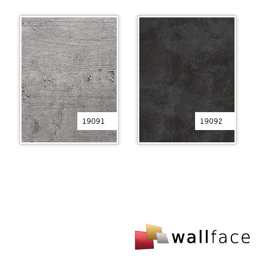 Panneau mural aspect ciment WallFace 19091 LIGHT ciment béton pierre accroche-regard décor revêtement mural autoadhésif gris clair gris 2-60 m2