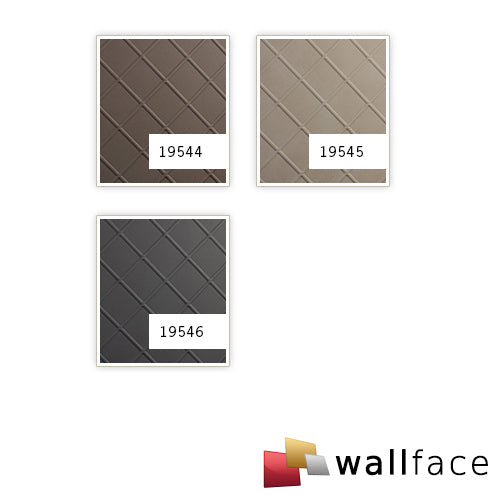 WallFace 19545 CORD Stony Ground embossed leather look decorative panel Matte nappa leather look wall covering self-adhesive beige 2.6 m2 - 0