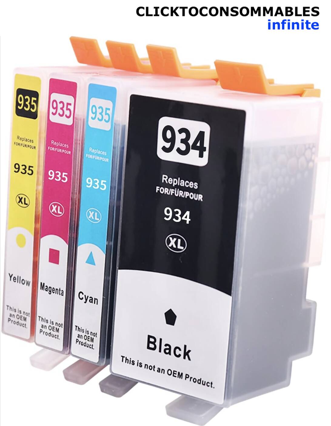 934XL / 935XL Set of 4 ink cartridges for compatible printers: Officejet Pro 6230 6830, Officejet 6820 